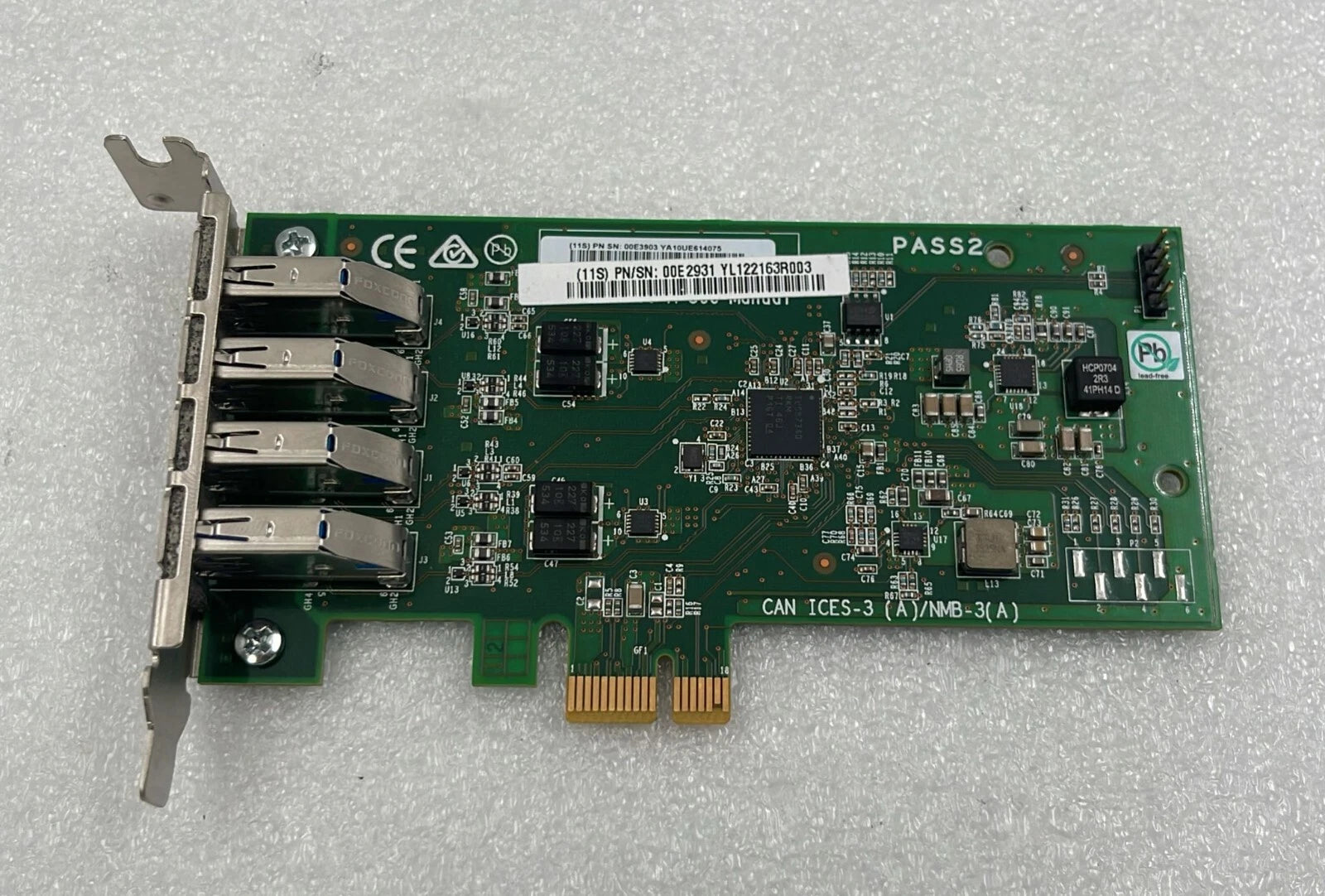 IBM 00E2931 00E3903 PCIE2 LP 4-Port USB 3.0 Adapter Card 1
