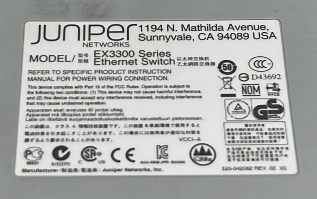 Juniper Networks EX3300 Series Ethernet Switch EX3300-48P 48-Port Gigabit BASE-T