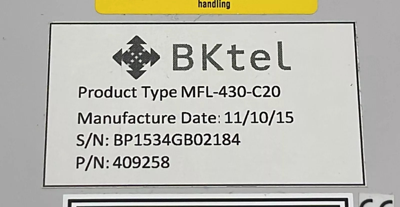 BKtel MFL-430-C20 Fiber Laser And Amplifier 409258