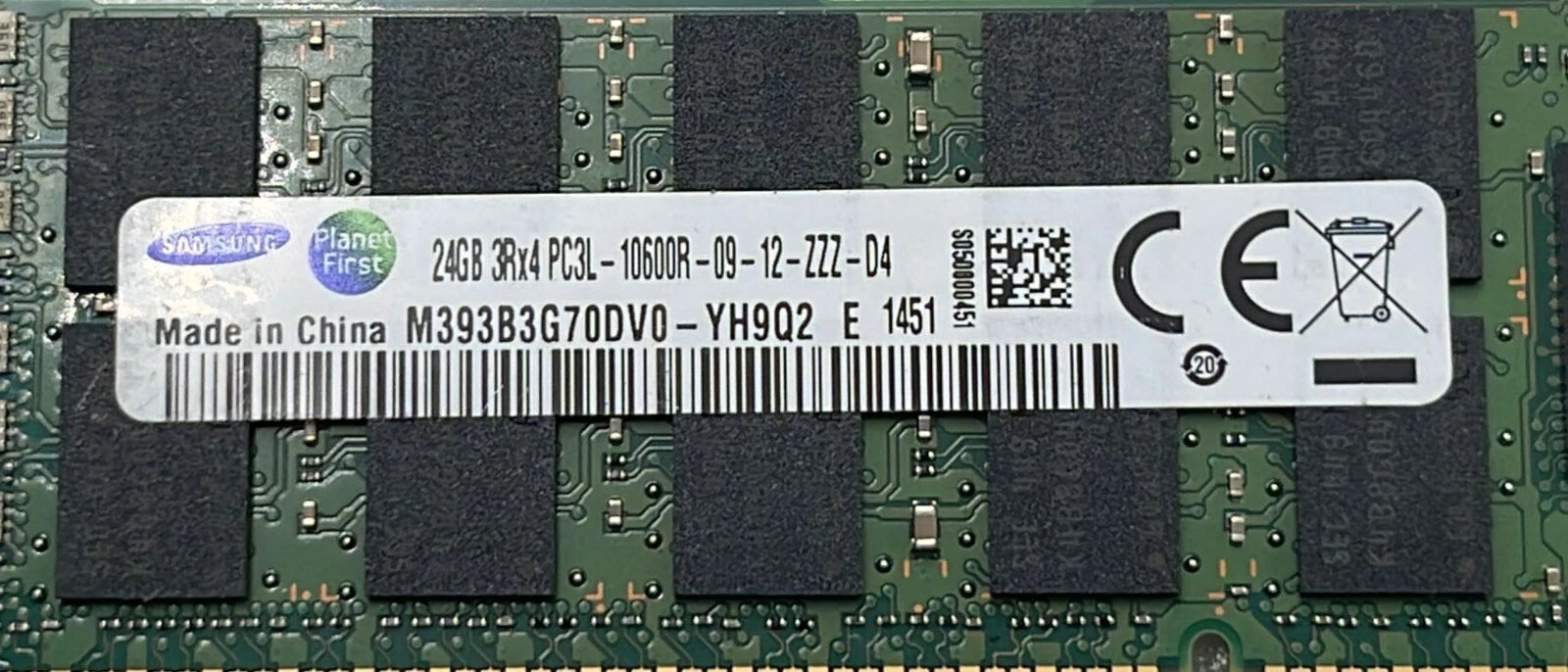 LOT 16 - Samsung 24GB 3Rx4 PC3L-10600R M393B3G70DV0-YH9Q2 DDR3 Server Memory RAM