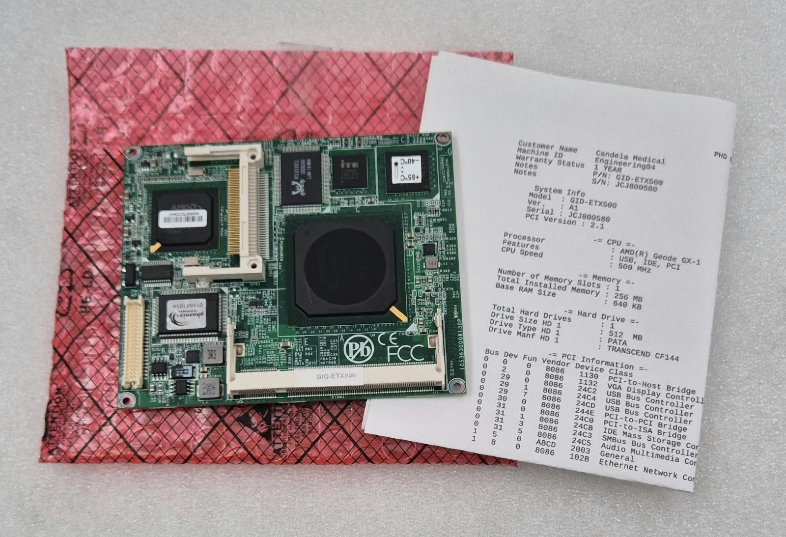 Arbor GID-ETX500 Industrial Motherboard 1053630008130P BM70644 - Candela Syneron