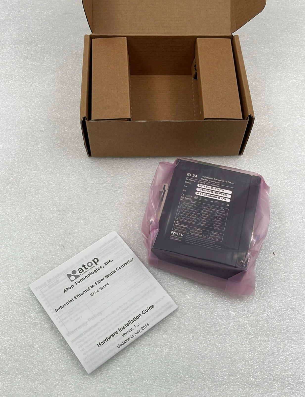 ATOP EF24-1G-1SFP Industrial Ethernet to Fiber Smart Media Converter 101EF24G1SF