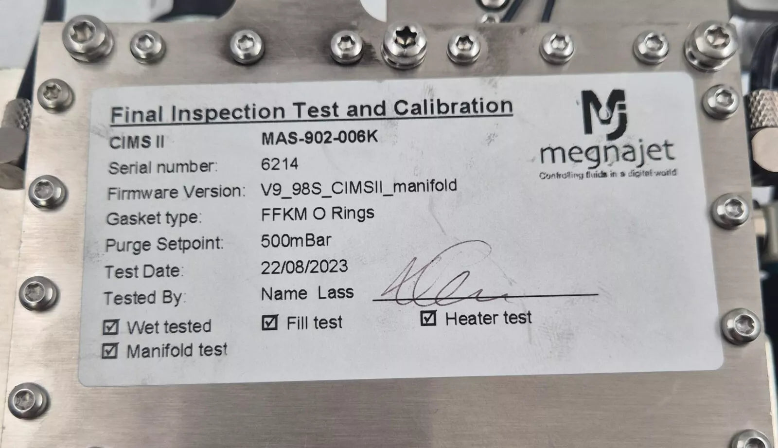 Megnajet CIMS II MAS-902-006K ASSY W/ 2* TPN-050001 KNF PML11594 PL11345 *AS-IS*