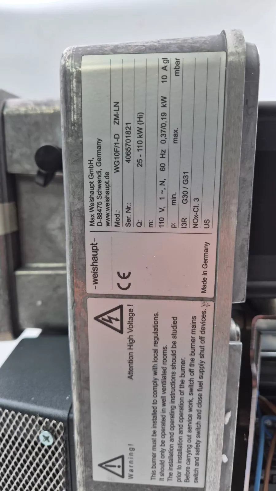 *NEW* DUNGS Weishaupt WG10F/1-D ZM-LN 23312624 GAS BURNER