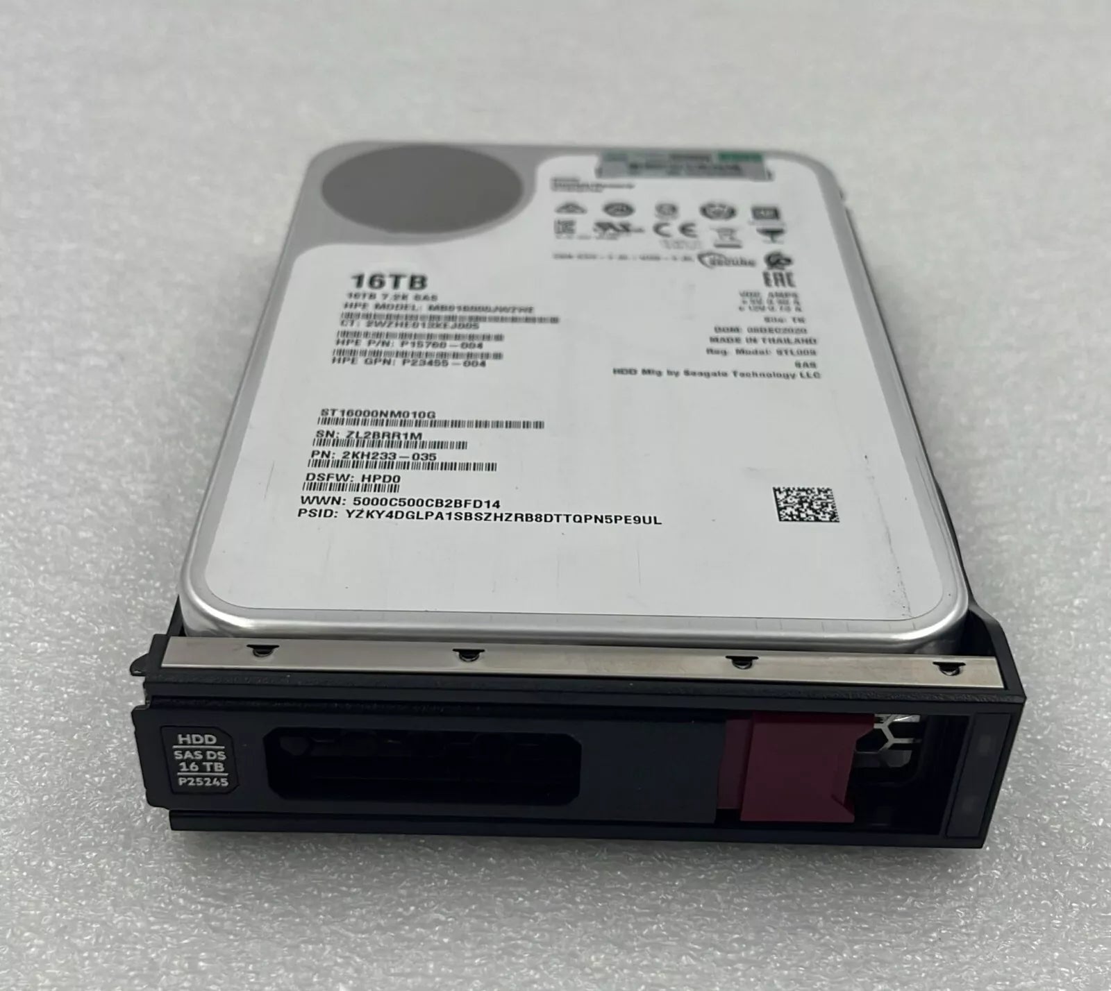HPE MB016000JWZHE 16TB 7.2K SAS P15760-004 enterprise hard drive