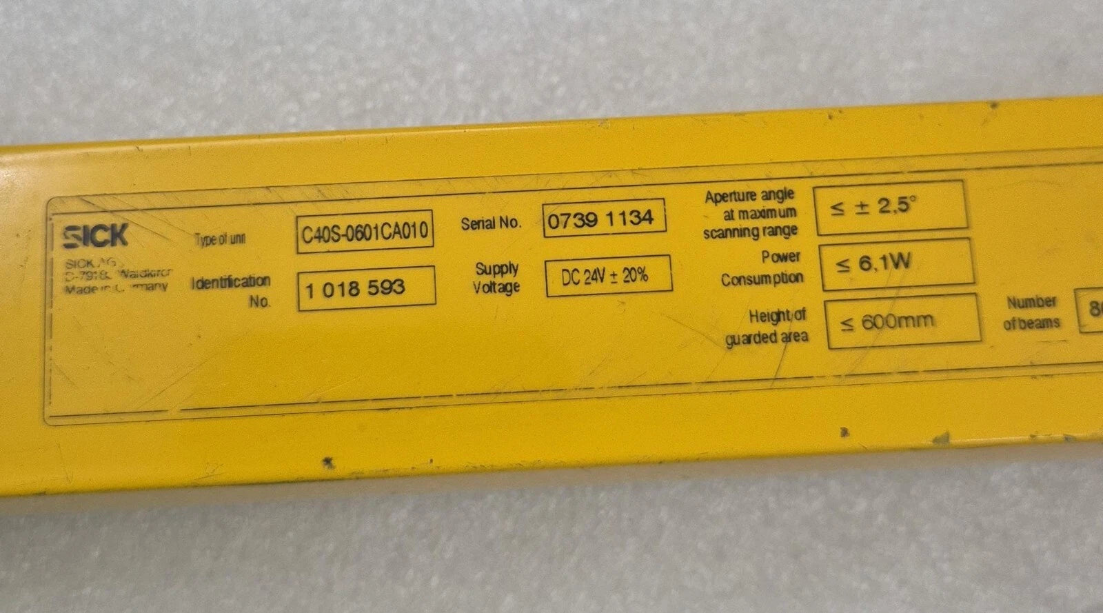 SICK C4000 C40S-0601CA010 Photoelectric Sensor 1018593 Safety Light Sender