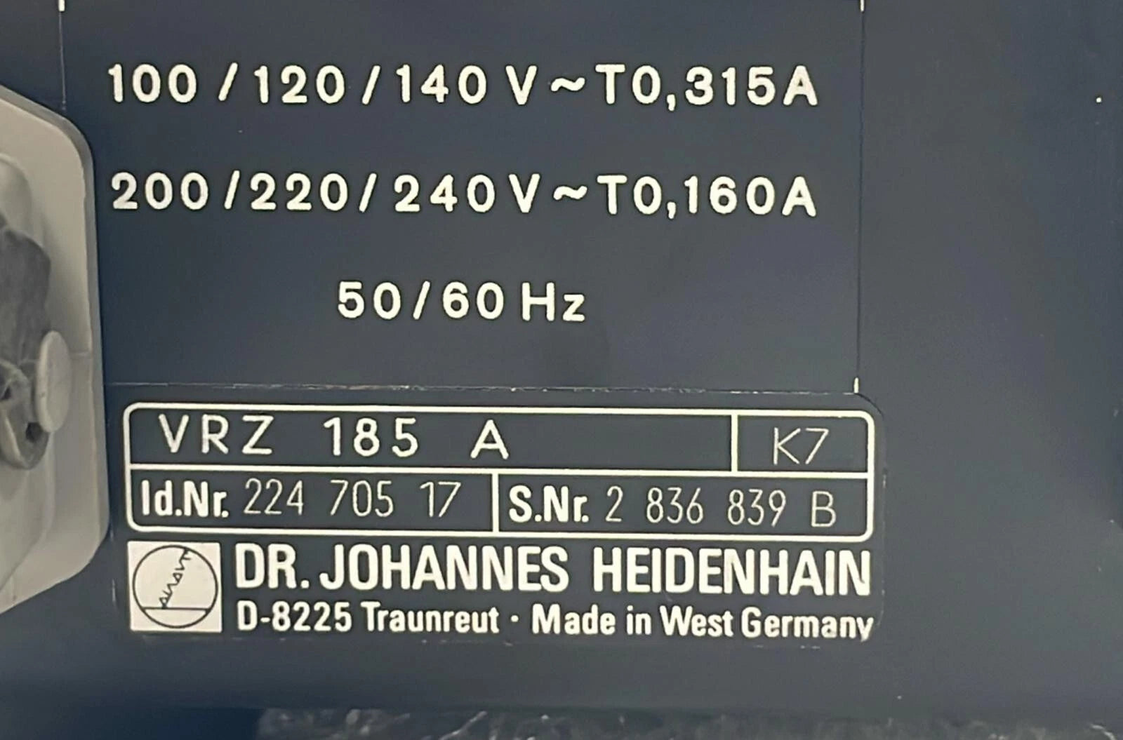 HEIDENHAIN VRZ 185A 224 705 17 Position Display Unit