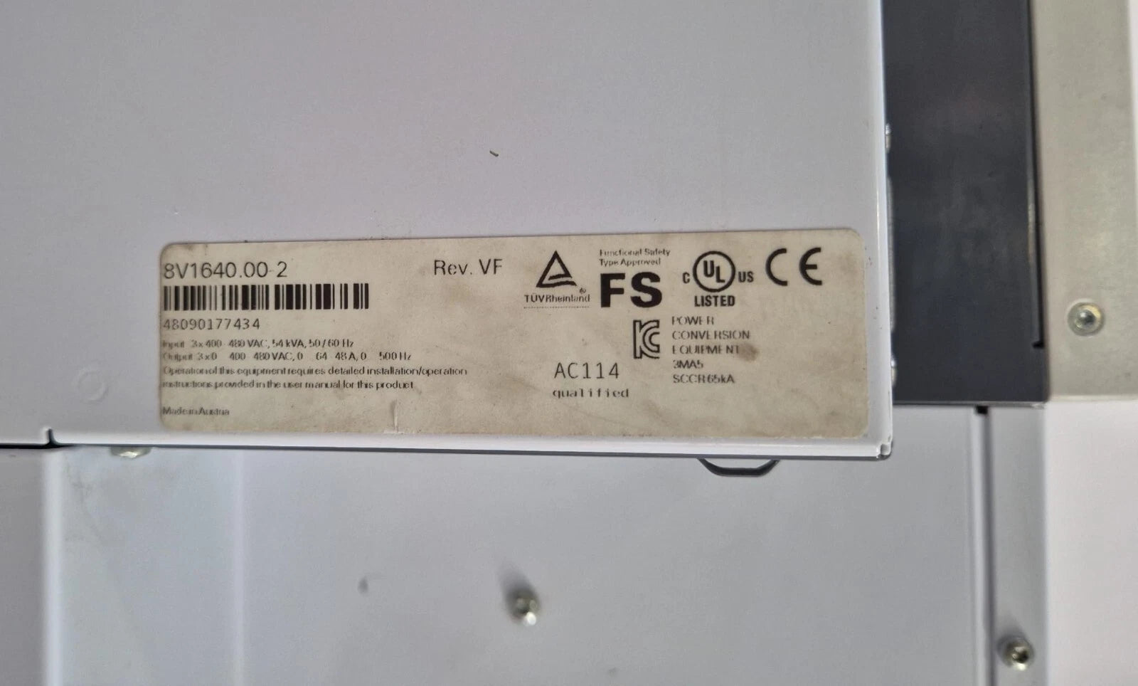 B&R Automation ACOPOS 1640 8V1640.00-2 Rev. VF Servo Drive W/ AC114 & 2* AC123