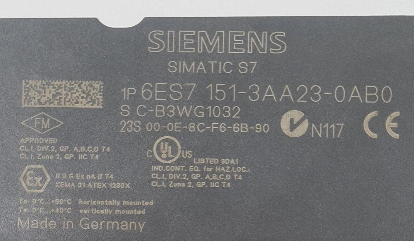 SIEMENS SIMATIC S7 6ES7 151-3AA23-0AB0 INTERFACE MODULE ET 200S IM151-3 W/ MMC