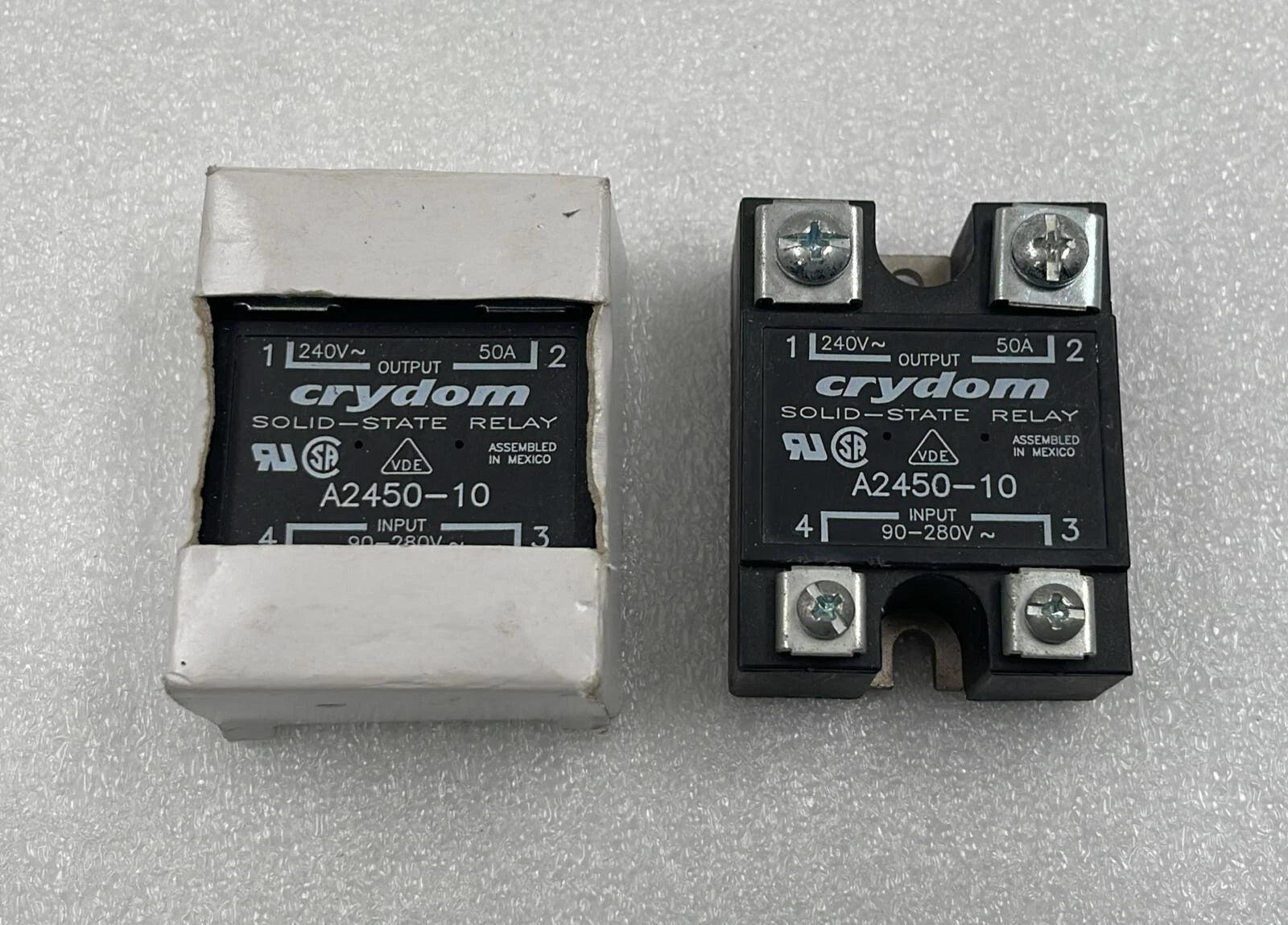 [LOT 2 PCS] Crydom A2450-10 Solid State Relay INPUT 90-280V OUTPUT 240V~50A