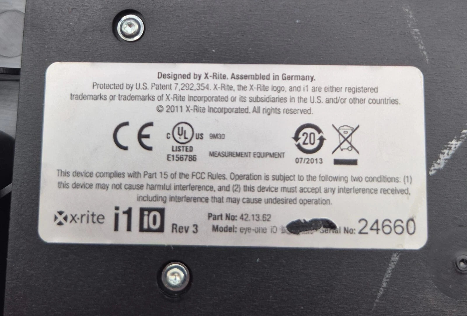 X-Rite i1iO Auto Scan Chart Arm Table i1 eye-one iO i1i0 Densitometer 42.62.59