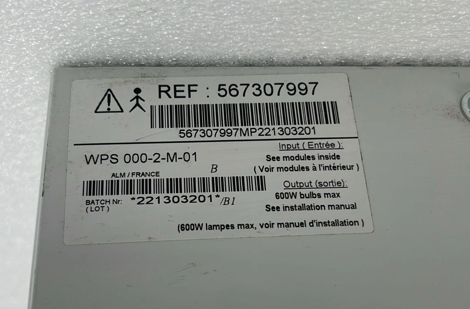 ALM Energix WPS 000-2-M-01 operating room surgical light control unit front view