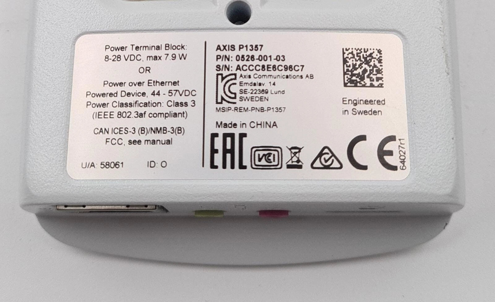 AXIS Communications P1357 0526-001-03 Network Security Surveillance Camera