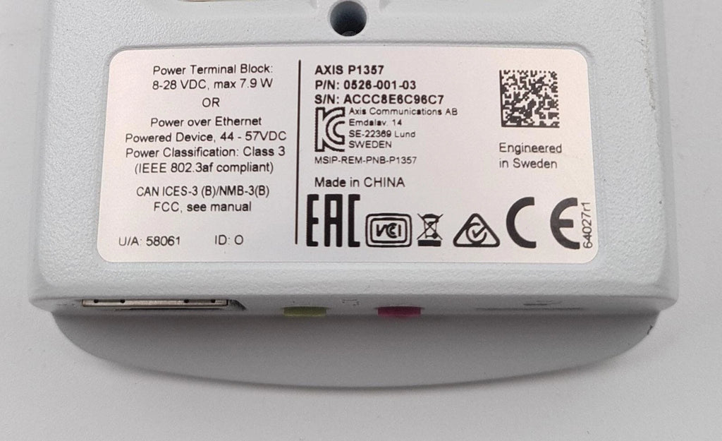 AXIS P1357 0526-001-03 HDTV 1080p IP Security Surveillance Camera