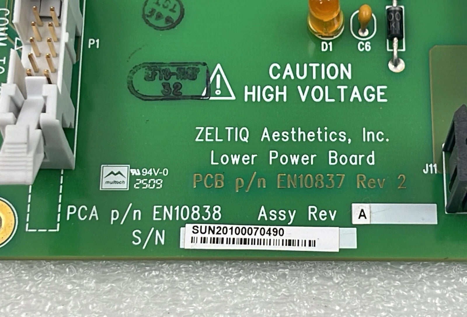 Zeltiq Aesthetics Lower Power Board PCA EN10838-A PCB EN10837 power distribution board