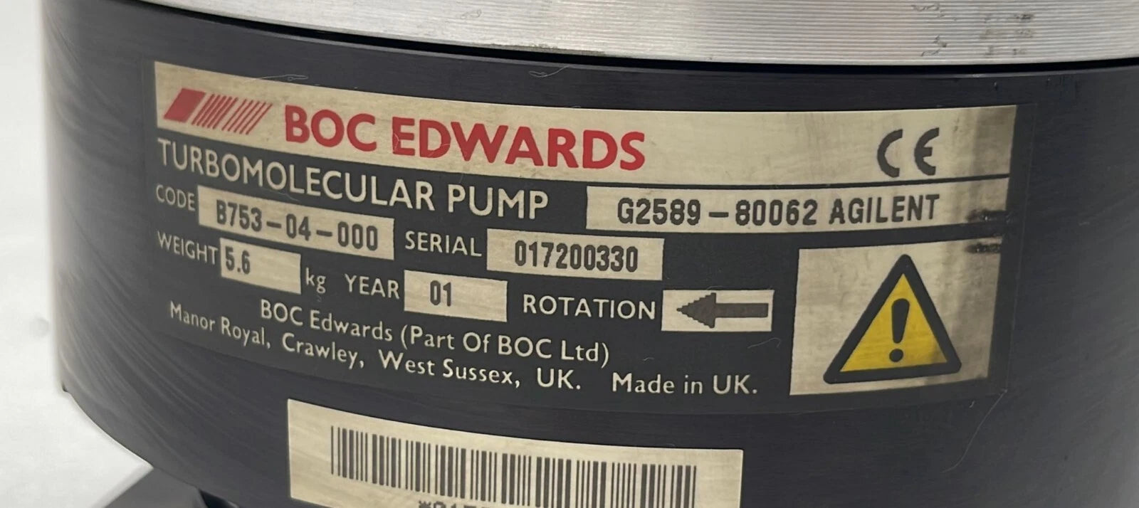 Edwards B753-04-000 Agilent G2589-80062 Turbomolecular Vacuum Pump