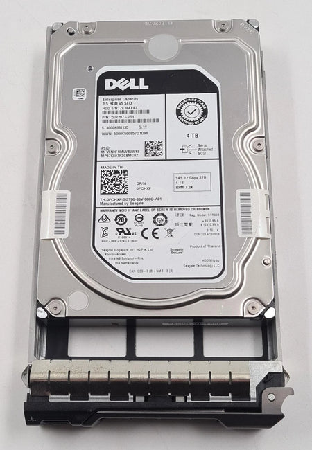 Dell 2AR207-251 4TB SAS 3.5 inch enterprise hard drive with caddy