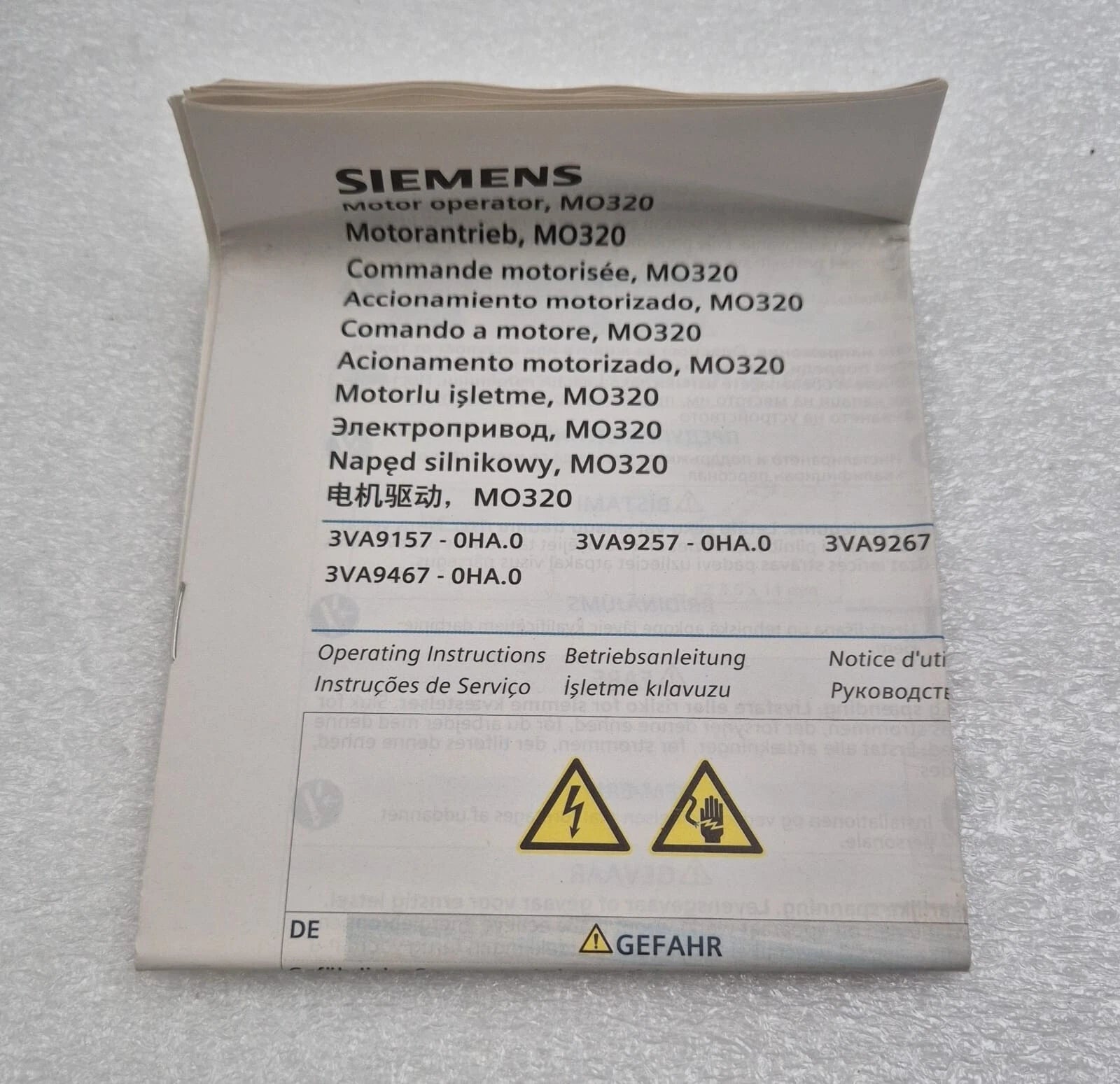 **NEW** SIEMENS 3VA9257-0HA20 MO-motor operator MO320 110-230V