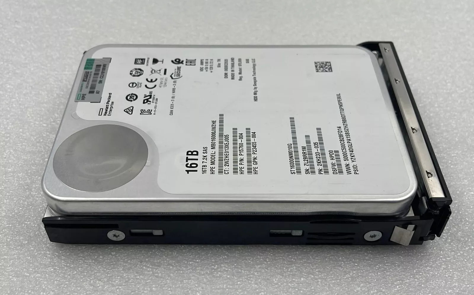 HPE MB016000JWZHE 16TB 7.2K SAS P15760-004 enterprise hard drive