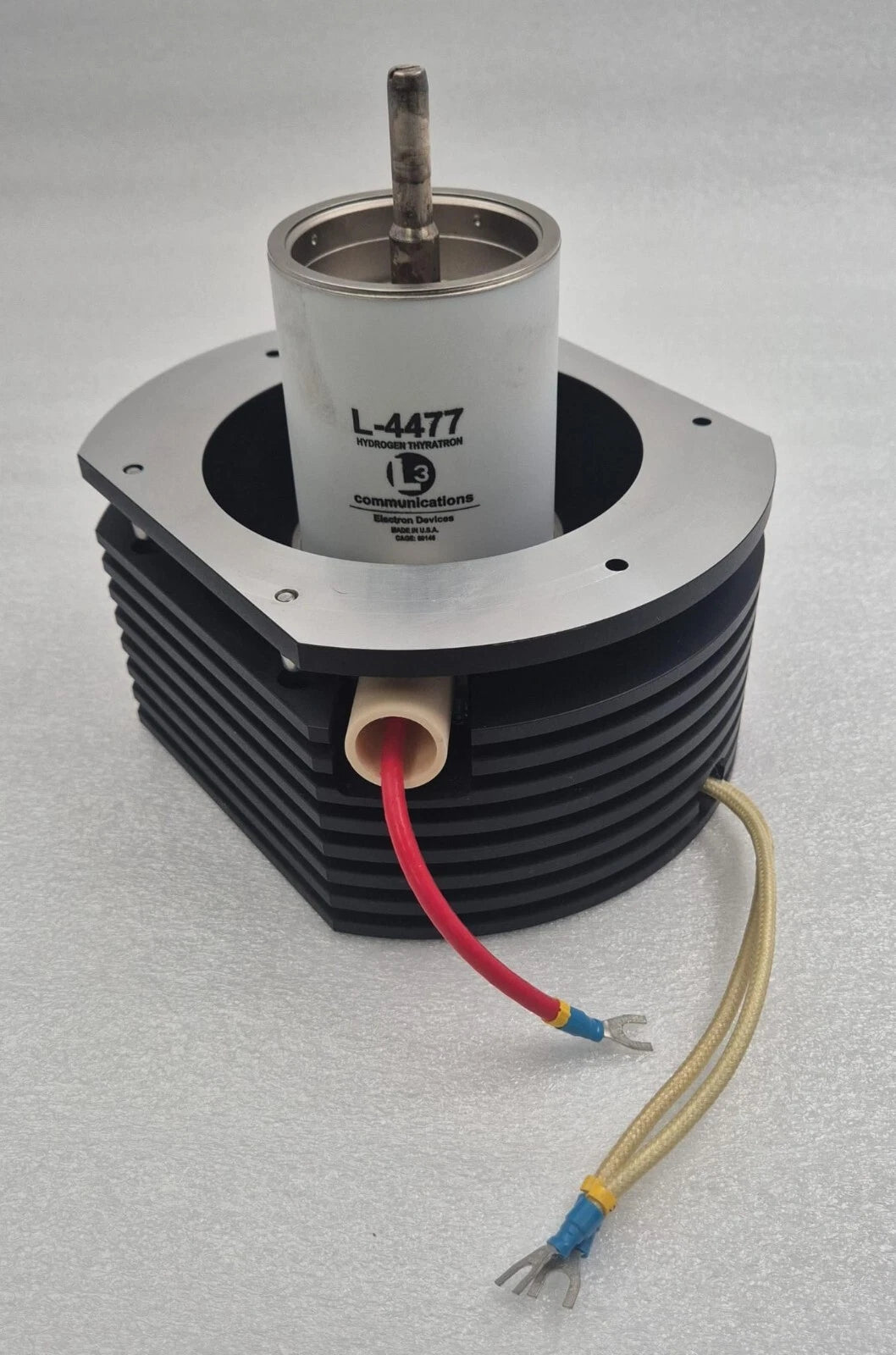 Electron Devices L-4477 thyratron side view with cooling fins