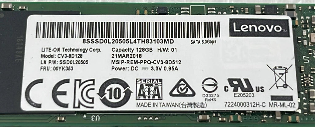 Lenovo ThinkSystem 01KN512 Dual M.2 SATA SSD 2x 128GB CV3-8D128