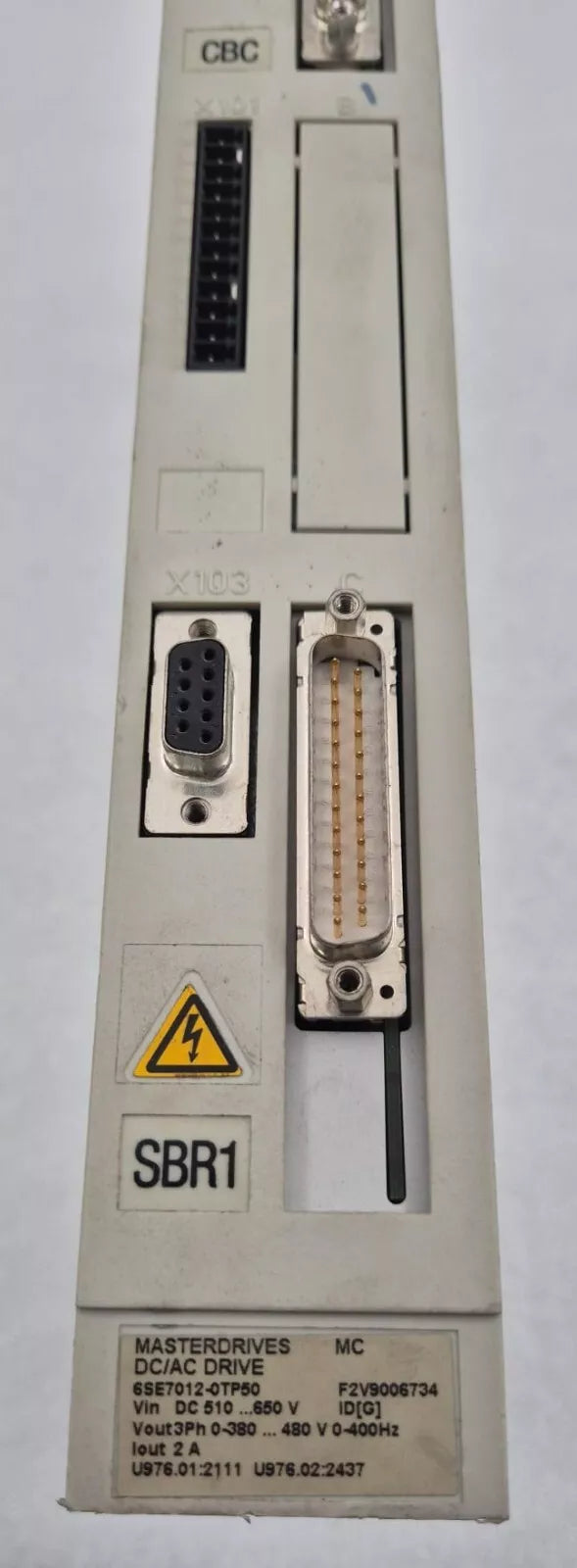 SIEMENS MASTERDRIVES MC DC/AC DRIVE 6SE7012-0TP50-Z Z=G21+C23+F01 Freq. Inverter