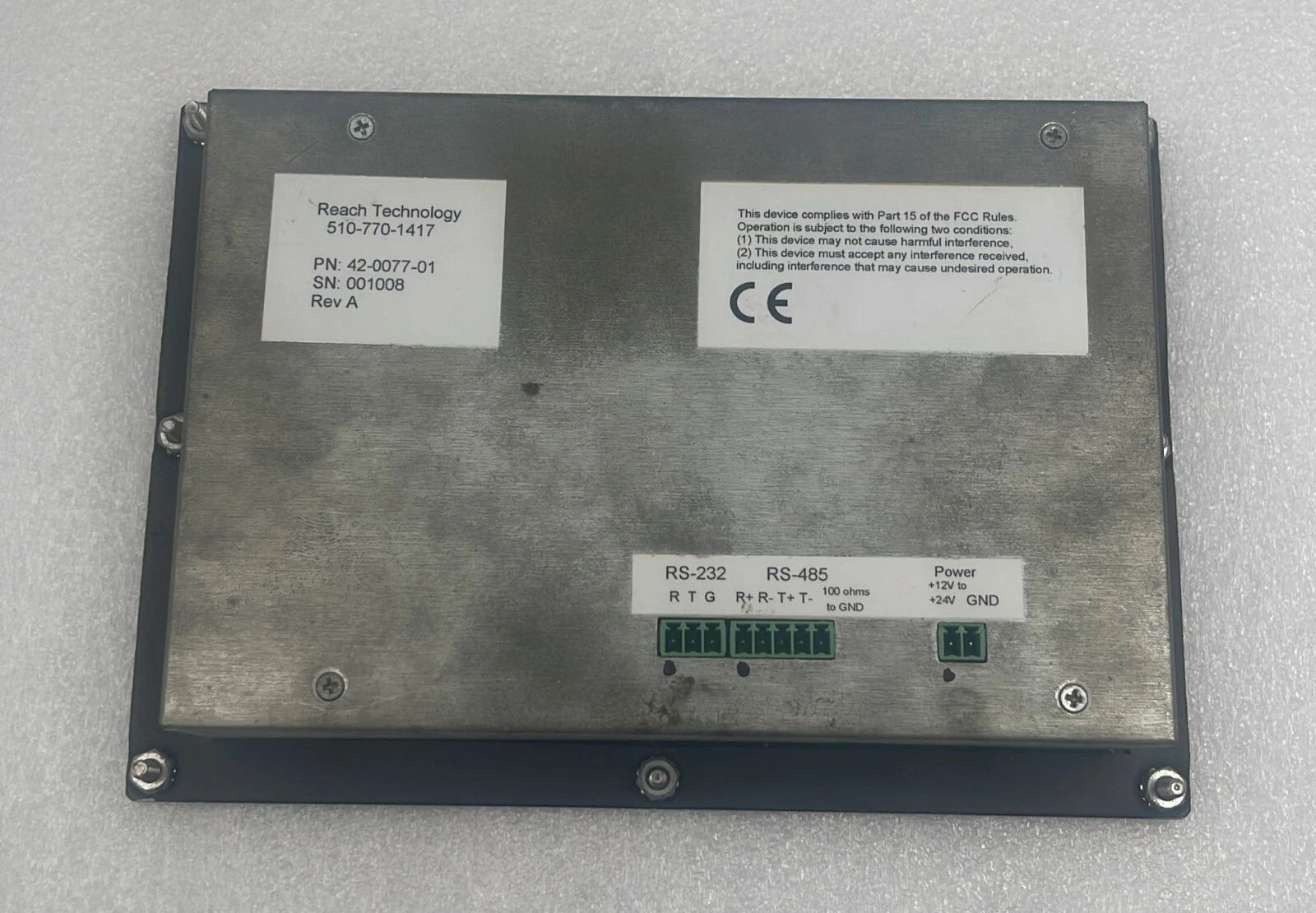 REACH TECHNOLOGY 510-770-1417 / 42-0077-01 Screen Panel LCD 6"