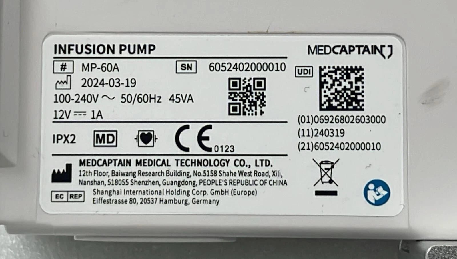 Medcaptain MP Series Infusion Pump MP-60