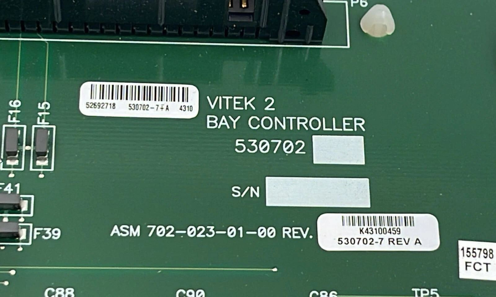 BioMerieux Vitek 2 Bay Controller Board 530702-7 ASM 702-023-01-00 REV A