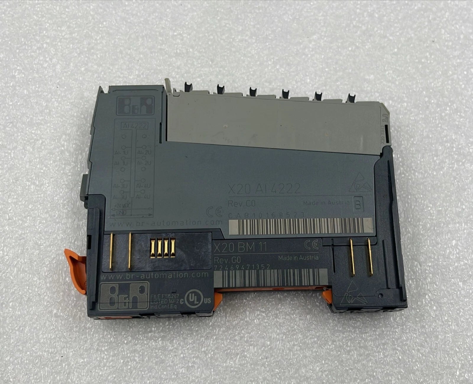 B&R Automation X20 AI 4222 Digital PLC I/O Output Module W/ X20 BM 11 Base