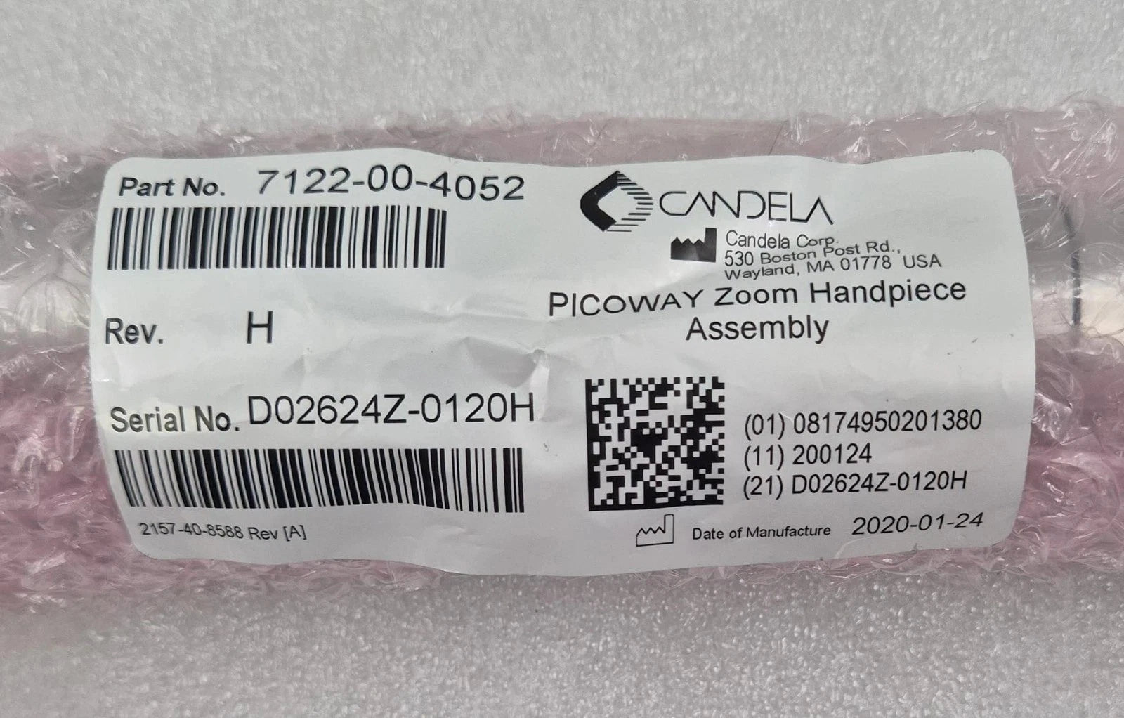 *NEW* SYNERON CANDELA PICOWAY Zoom Handpiece Assembly 7122-00-4052