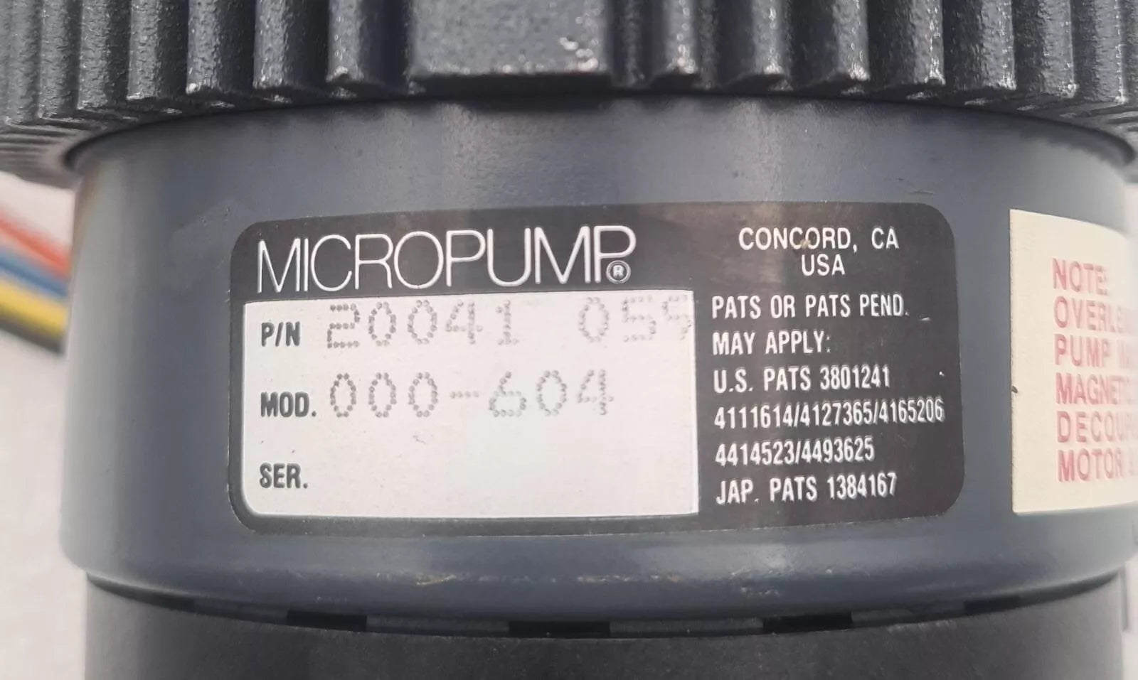 MICROPUMP 20041 AC Drive Gear Pump W/ Emerson Motor F33MYFNJ-2608