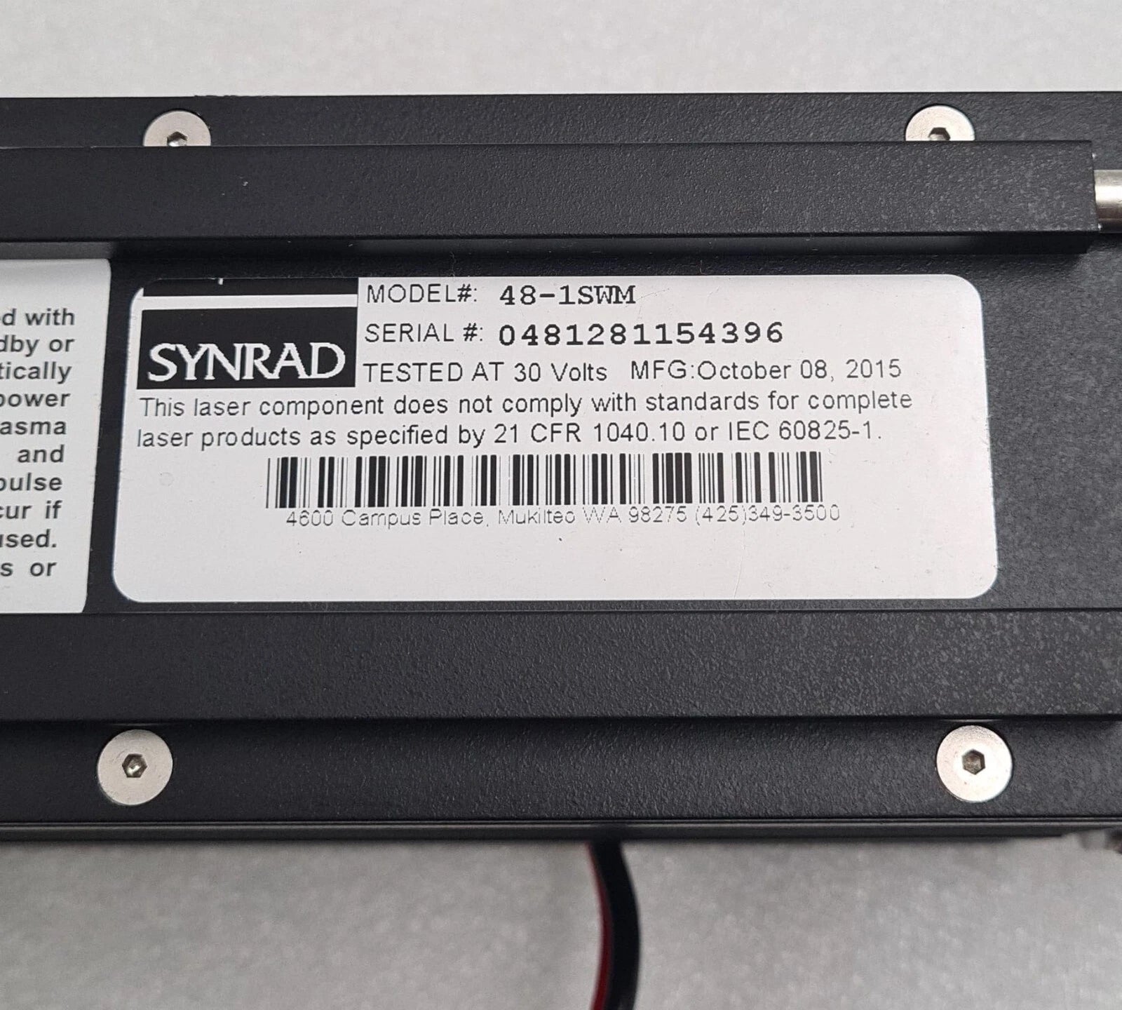 SYNRAD Carbon Dioxide Laser 48-1SWM 30W 10200-10800nm