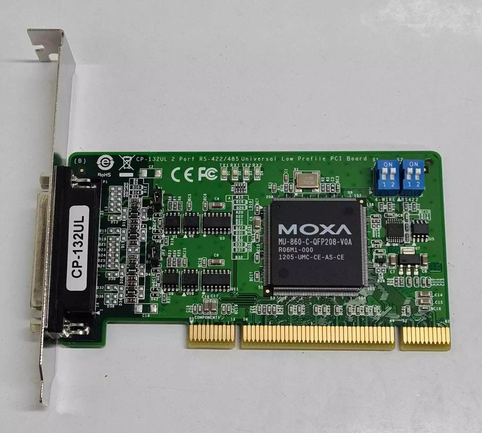 NEW - MOXA CP-132UL / DB9M2 Port Universal Low Profile PCI Board