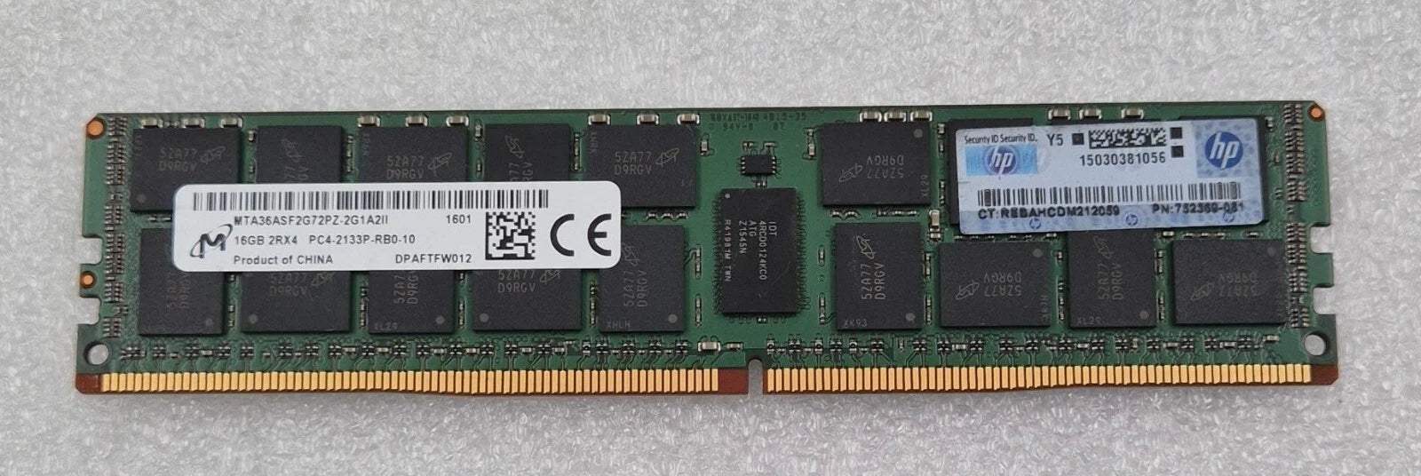 [LOT 8] Micron 16GB 2Rx4 PC4-2133P MTA36ASF2G72PZ-2G1A2II Memory RAM 752369-081