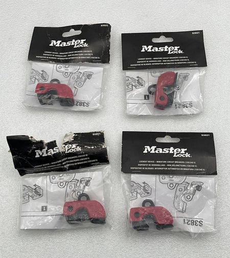 Lot of 4 Master Lock S3821 miniature circuit breaker lockout devices