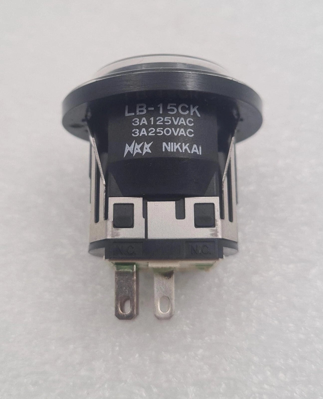 [LOT 3 PCS] NKK NIKKAI LB-15CK circular illuminated BLACK push button switch NEW
