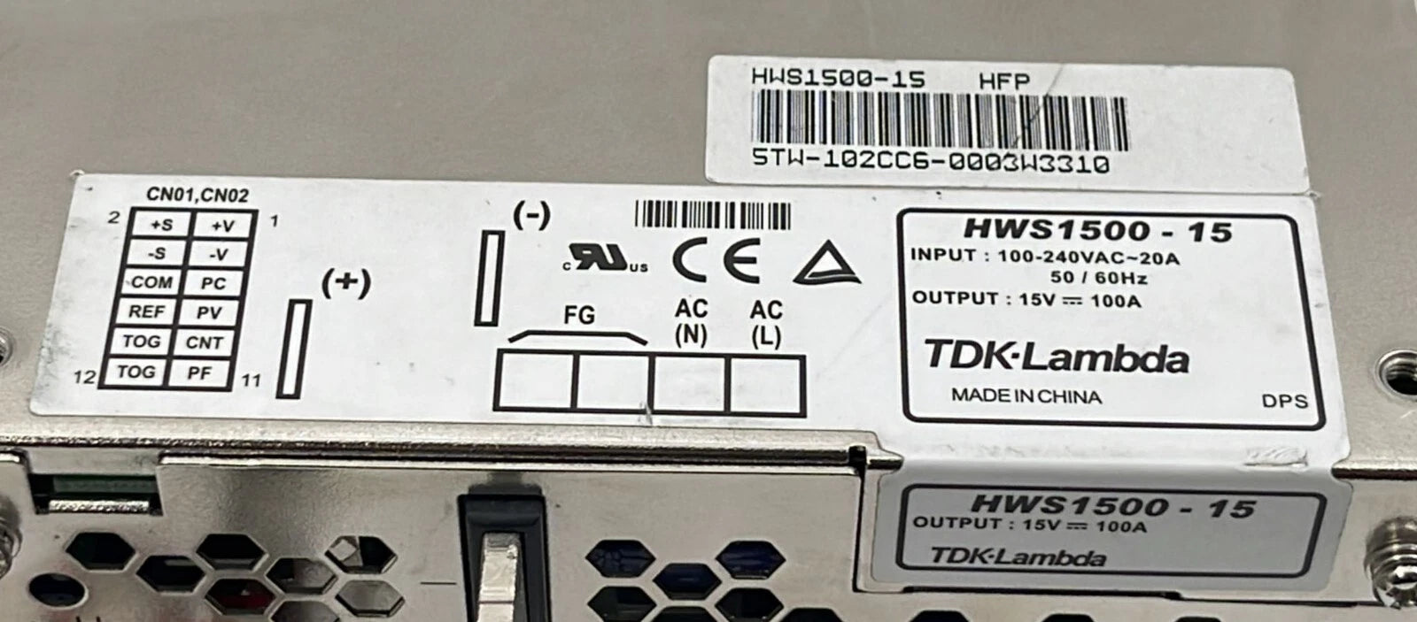 TDK-Lambda HWS1500-15 Switching Mode Power Supply Module 15V 100A