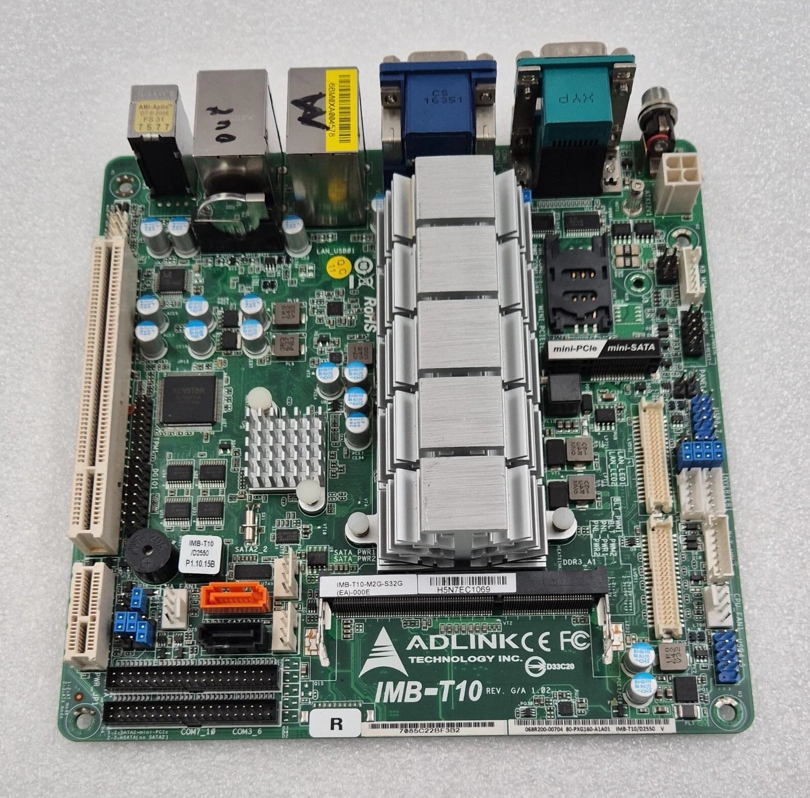 ADLINK IMB-T10/D2550 V MOTHERBOARD 80-PXG160-A1A01 IMB-T10-M2G-S32G STRATASYS