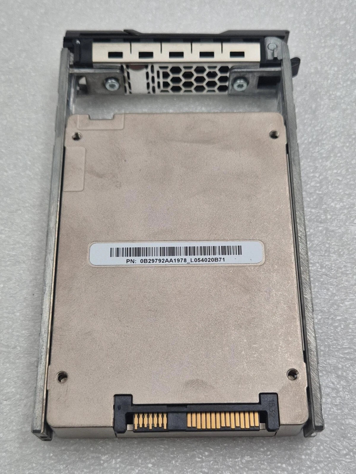 Dell 800GB enterprise SSD top metal casing view