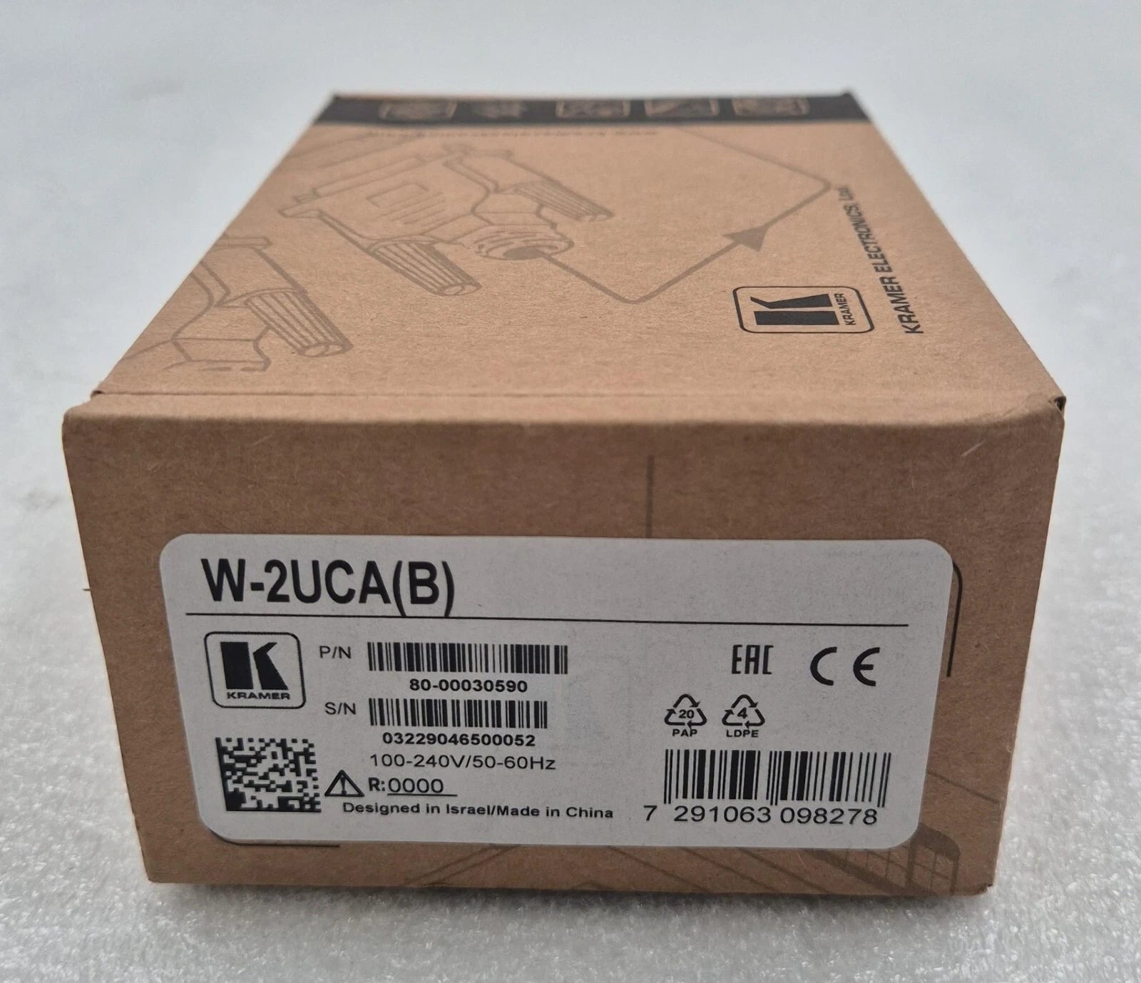 KRAMER W-2UCA(B) 80-00030590 Dual Insert USB Type A & C Charger **NEW**