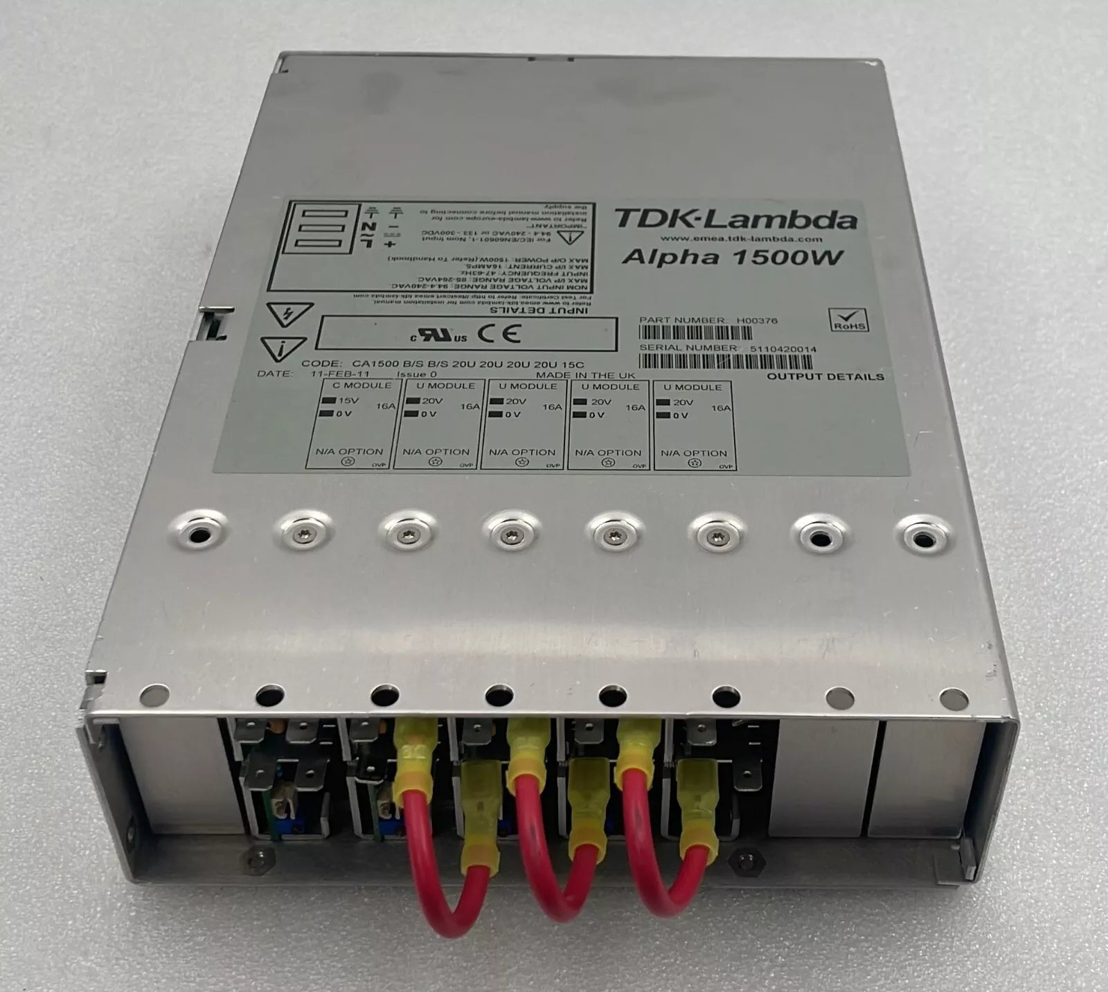 TDK-Lambda Alpha 1500W H00376 CA1500 Power Supply Module