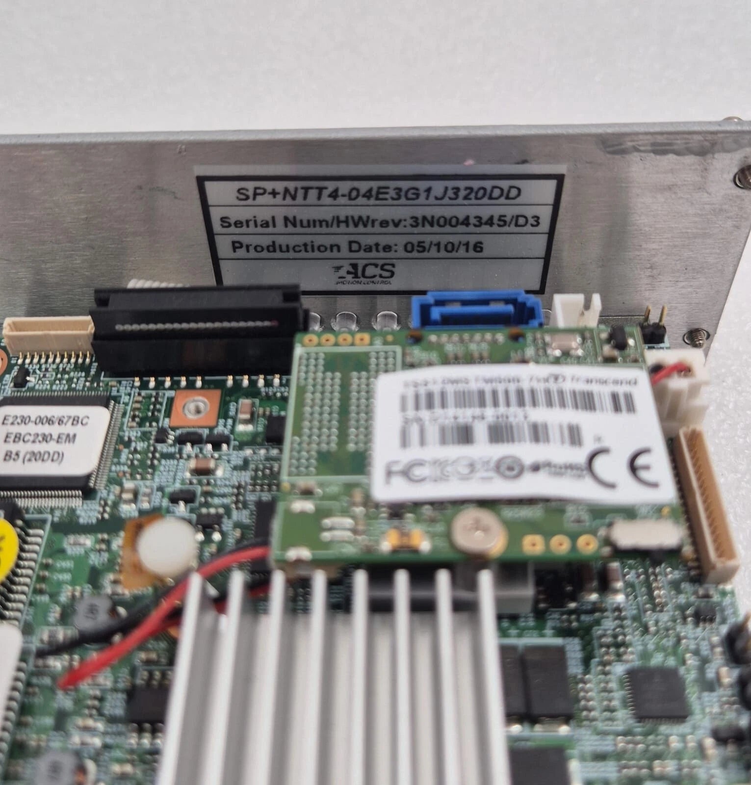 ACS SP+NTT4-04E3G1J320DD SB-17510-230/LF Rev. D3b w/ SBS EBC230-EM Board ASSY