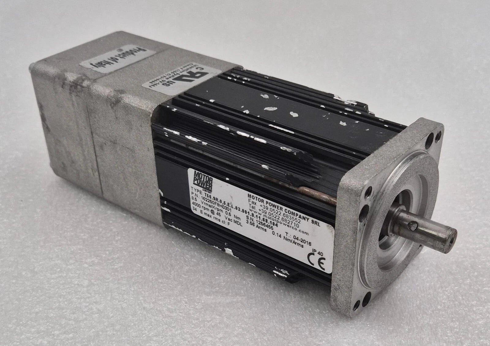 MOTOR POWER T56.SR.0 102250F8H0301 4000 rpm 45Vac Servo Motor T56