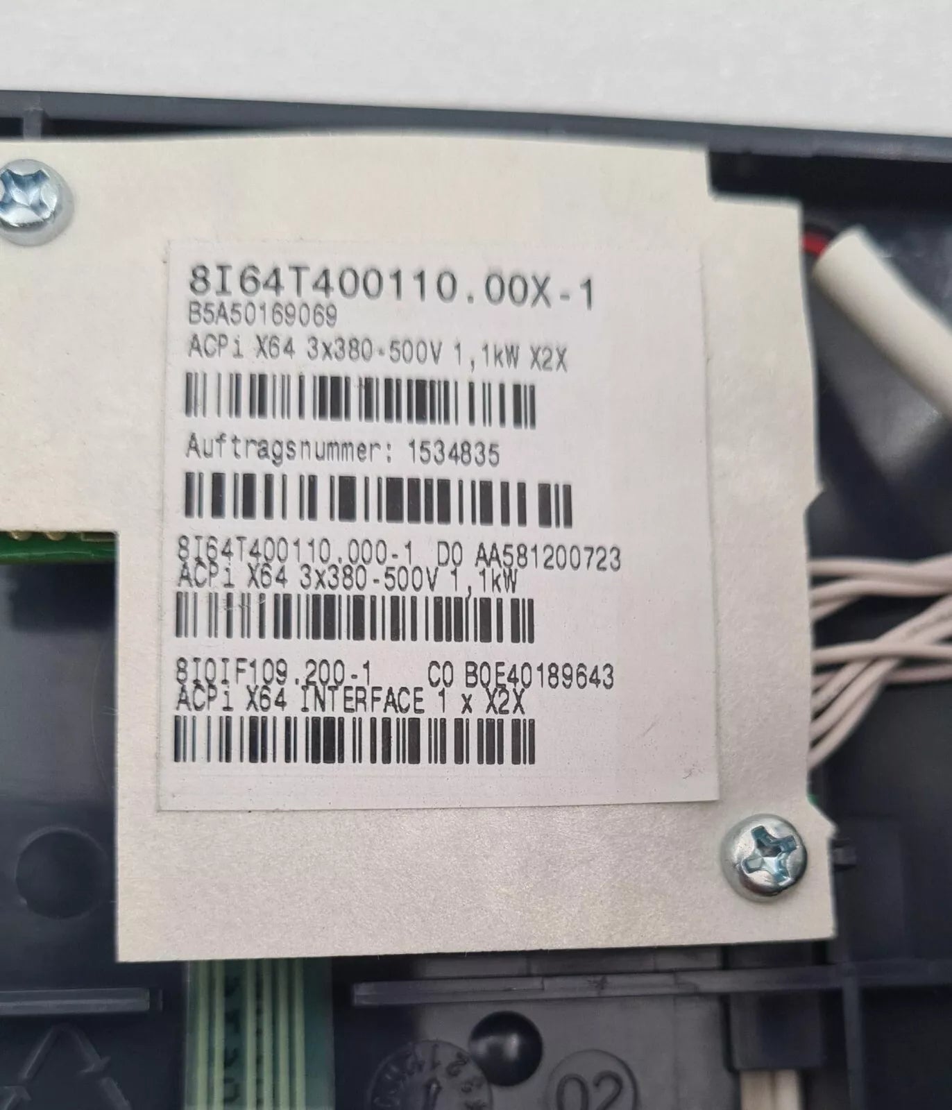 B&R Automation ACOPOS inverter X64 8I64T400110.000-1 1.1kW 1.5HP V5.1 **AS-IS**