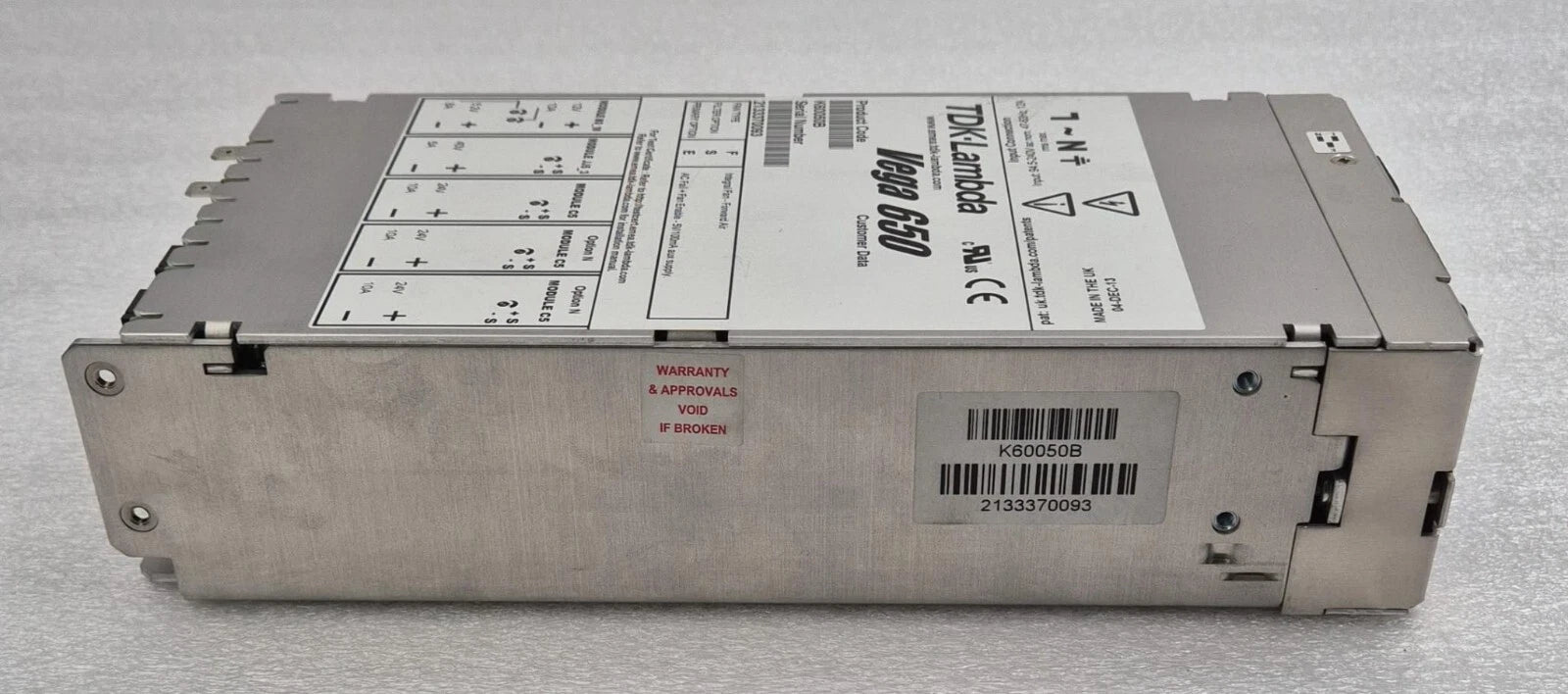 TDK LAMBDA Vega 650 K60050B Power Supply