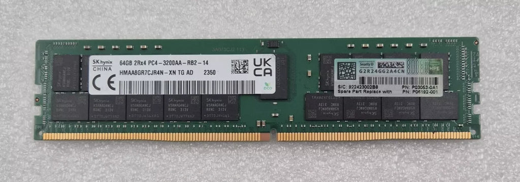 SK Hynix 64GB 2Rx4 PC4-3200AA HMAA8GR7CJR4N-XN Server Memory RAM *HPE P03053-0A1