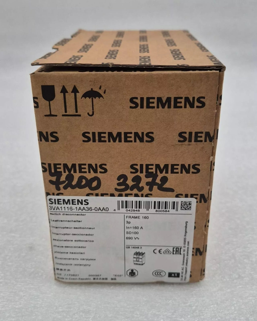 *NEW* Siemens 3VA1116-1AA36-0AA0 Switch disconnector FRAME 160