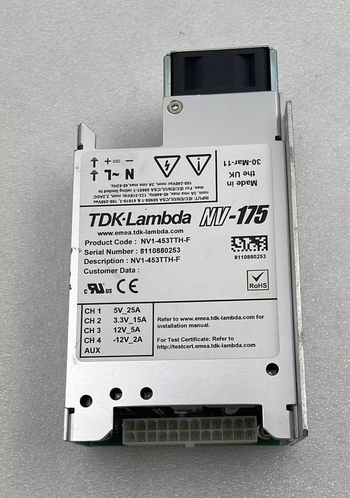 TDK lambda NV-175 Power Supply NV1-453TTH-F