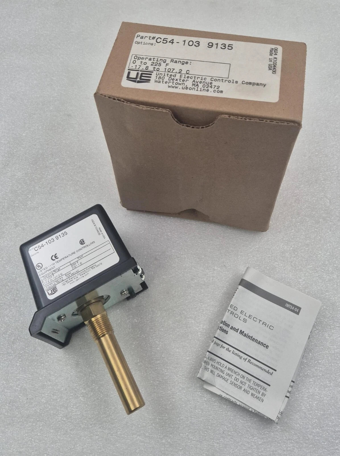 UNITED ELECTRIC CONTROLS C54-103 9135 TEMPERATURE CONTROLLING SWITCHES 54 SERIES